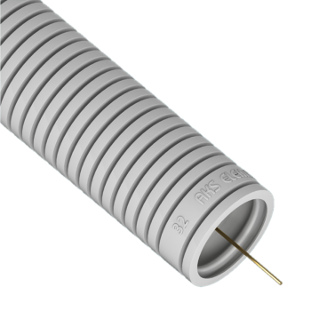Wellrohr 32mm 25m RKGL 25+P grau 320N mit Einziehdraht AKS ZIELONKA 444039