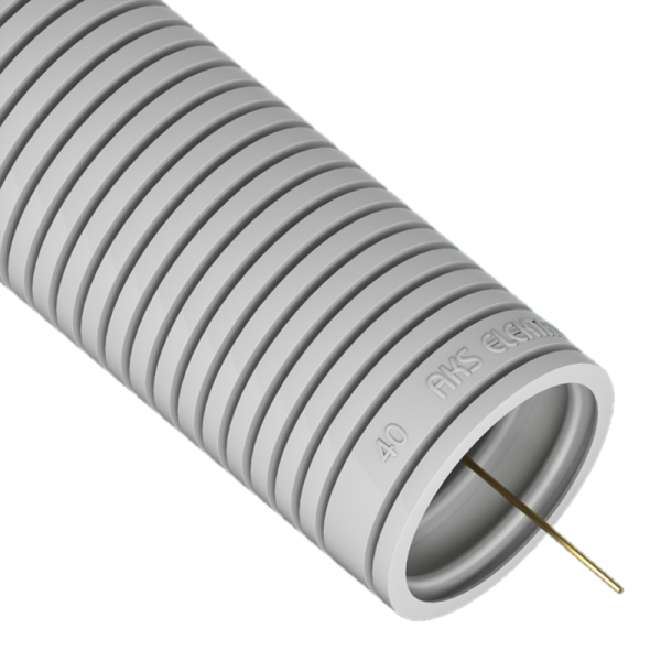 Wellrohr 40mm 25m RKGL 40+P grau 320N mit Einziehdraht AKS ZIELONKA 444040