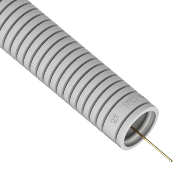 Wellrohr 25mm 25m RKGL 25+P grau 320N mit Einziehdraht AKS ZIELONKA 444038